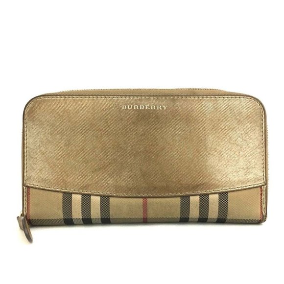BURBERRY Nova Check Nylon Leather Zip Around Long Wallet /5R0380 - Picture 1 of 8